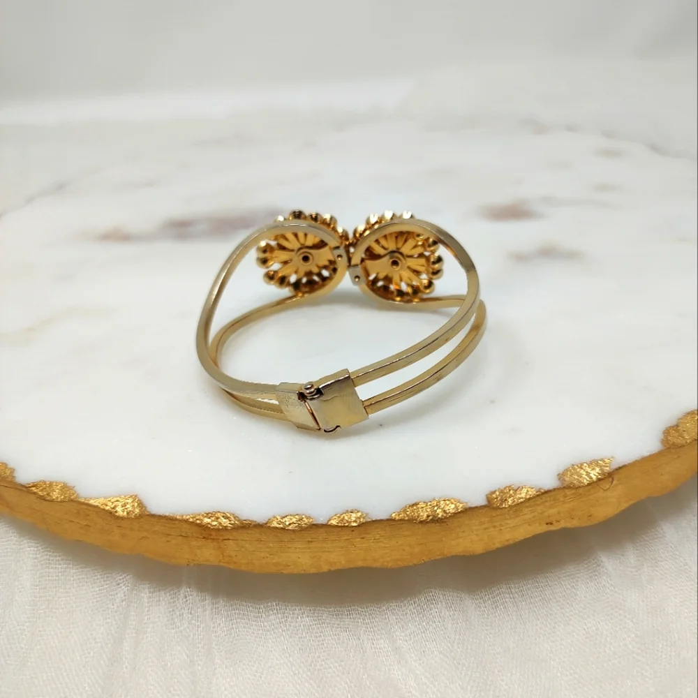 Elegant Gold and Aurora Borealis Magnetic Clasp Bracelet